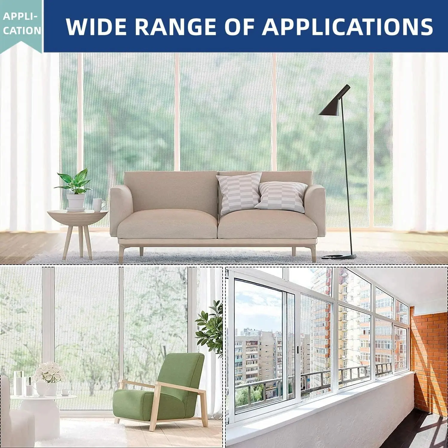 Fly Screens Roll for Windows 304 Stainless Steel Insect Mesh 3.3 x 98.4ft Woven Wire Mesh Roll 20 Mesh