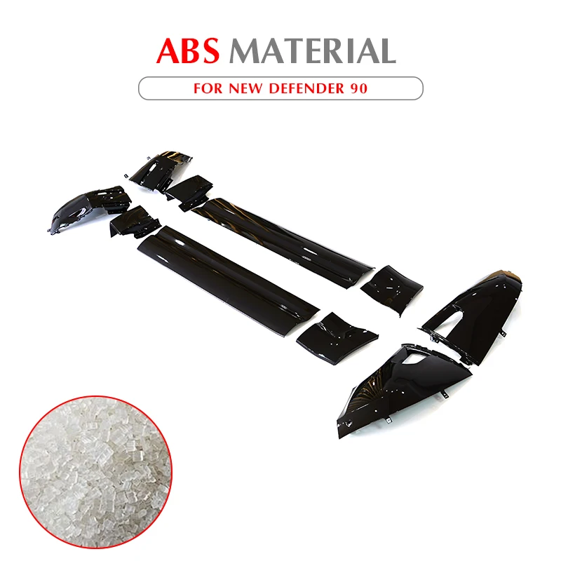 Upgrade Black edition front and rear bumper Wrap angle door body kit for 2020-2025 Land Rover new Defender 90 Gloss black