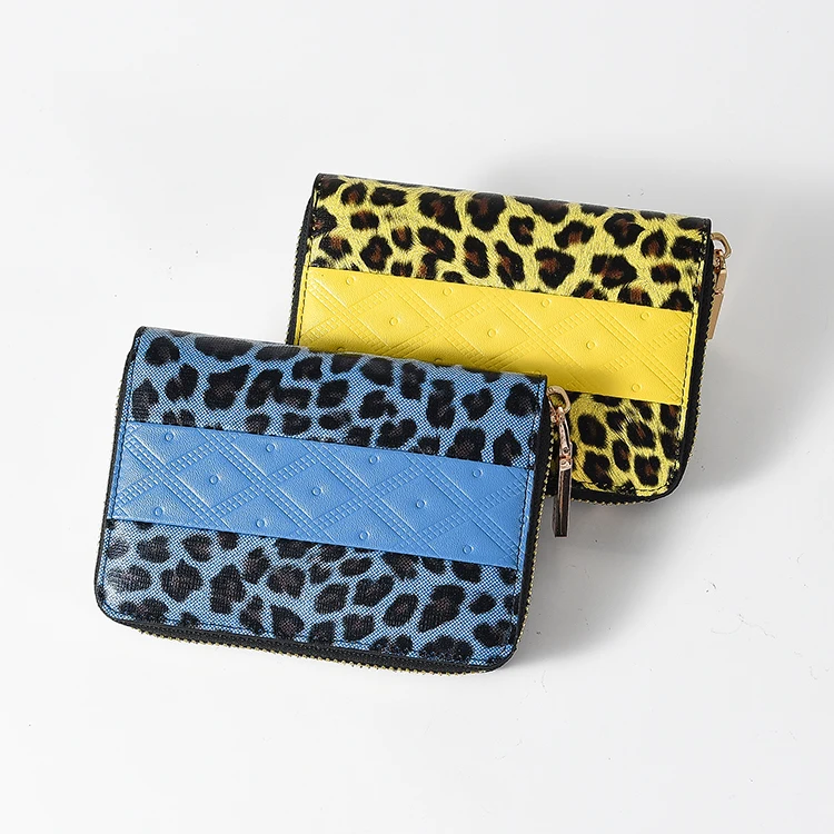 Wholesale Custom Mutli Color Zipper Cover Short Ladies Purse Card Holders Carbon Fiber Purse luxury Women rfid wallet