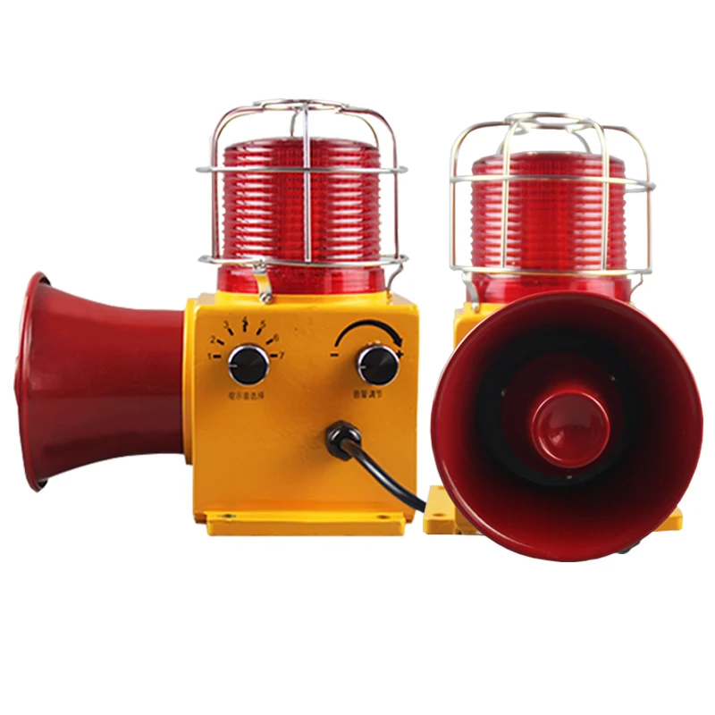 Hot sale DC AC36V 100m Wireless Remote Control Voice Alarm Industrial Integrated LED Audible Visual Alarm Sounder with Net Cover