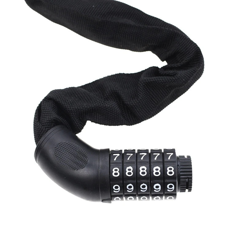 YH1366 Bicycle Lock, 5-Digit Resettable Combination 90mm Bicycle Chain Cable Locks for Bike, Motorcycle, Door, Gate,Fence, Grill