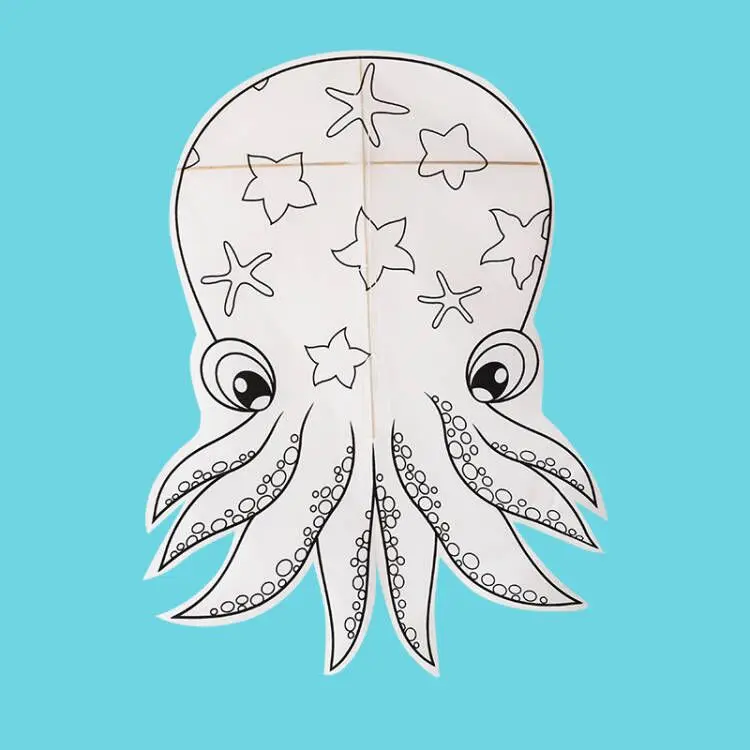 High quality octopus animal shape flying DIY drawing  kite for kids from the kite factory