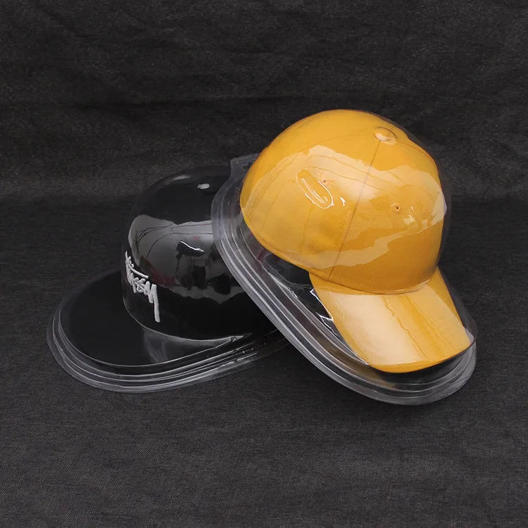 Portable Travel Hat Boxes Transparent Plastic Cap Support Hats Cap Pvc Blister Packaging Sports Caps Hat Storage Box