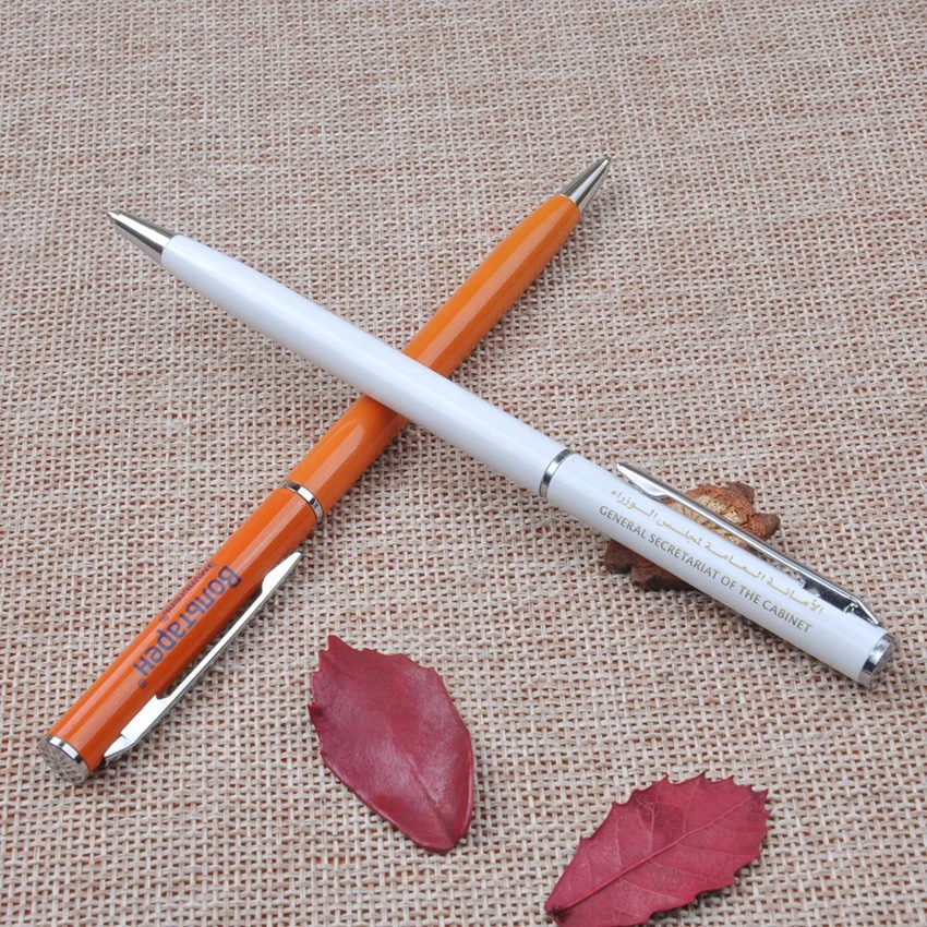 Promotional business gift slim metal ball pen with logo
