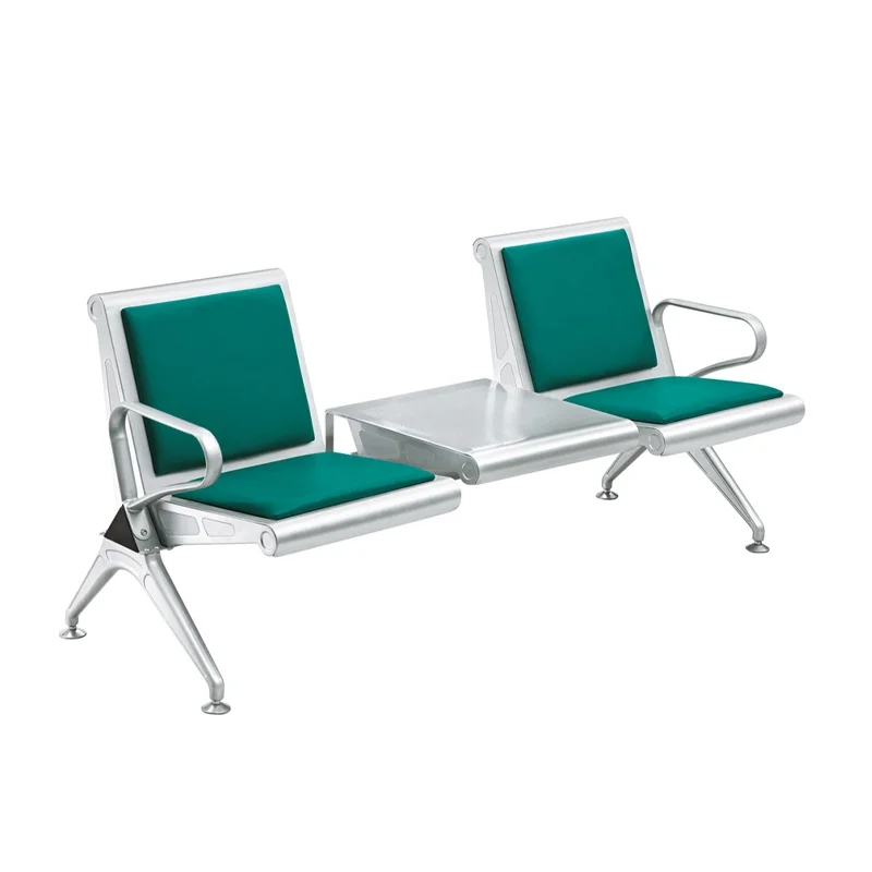modern steel wait chair for hospital salon airport office clinic barber beauty seater waiting area public room leather plastic