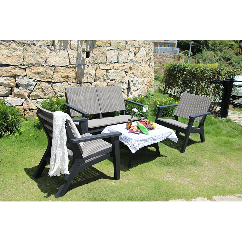 SUKK Garden Furniture Outdoor Indoors Plastic Sofa Set For Farmhouse