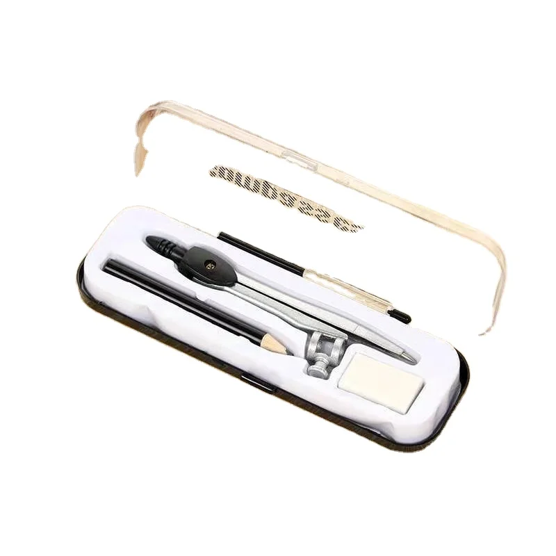 Компас 3 шт./компл., треугольный транспортир для рисования, математическая линейка, компасы, набор для студентов, школьные принадлежности