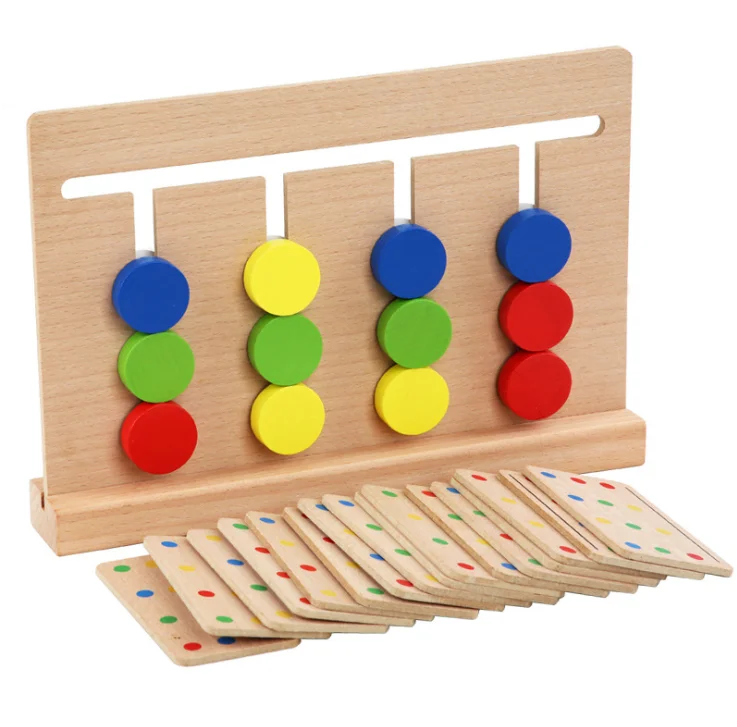 Hot sale Wooden Wooden toy four color game Wooden color cognitive toys Wooden color matching game for kids