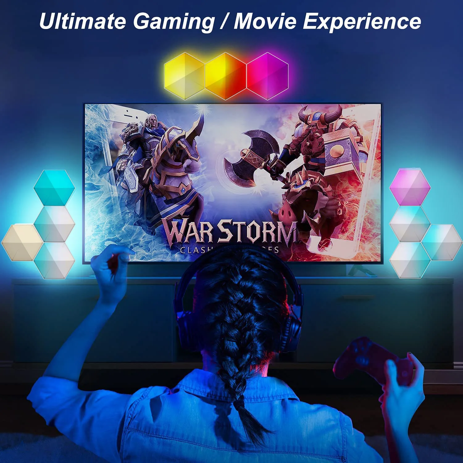 DIY APP Smart Touch LED Hexagon Light RGB Wall Lamp  Honeycomb Quantum Modular Mood Lighting Geometry Night Light