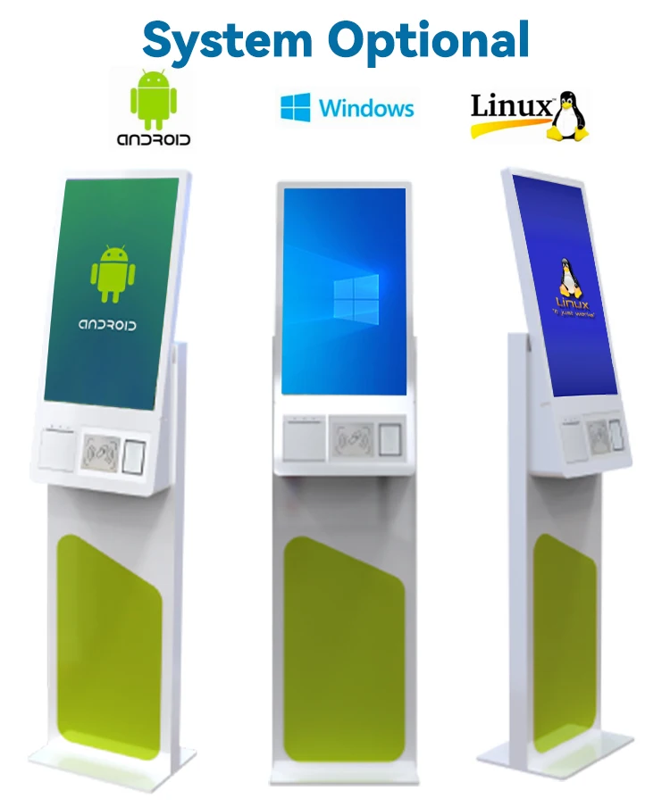 19 21.5 Desktop Payment kiosks Touch Screen Self Ordering Kiosk Self Service Payment Kiosk With QR Scanner And Printer