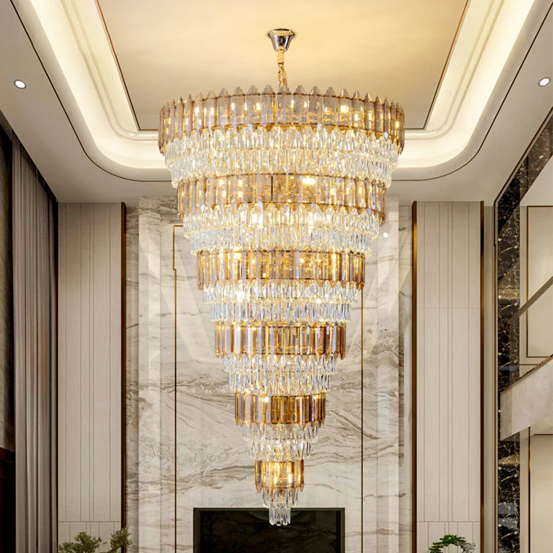 2023 Hotel  Luxury Chandelier Hanging Living Room Fancy Crystal Modern Led Ceiling Chandelier Light