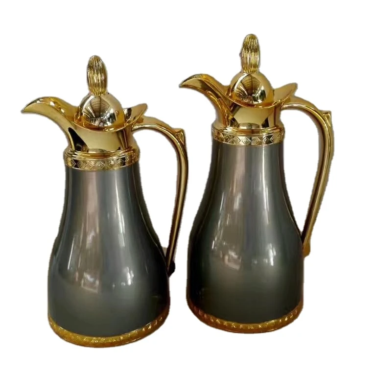 New 1000ml Arabic Style Popular Pink Glass Refill Water Bottle Coffee Pot Vacuum Flask