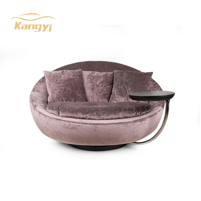 Italian Light Luxury Down Round Fabric Sofa Oval Lazy Personality Multifunctional Furniture Sofa Set