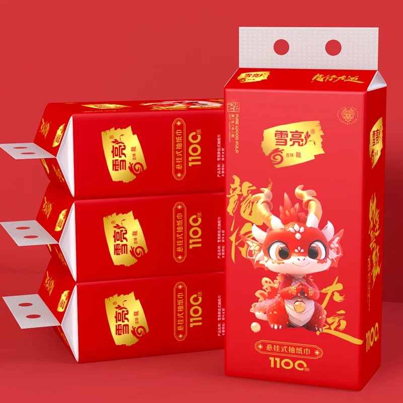 Factory Direct Customizable Packaging Red Natural Facial Tissues High Sucking Pulp Papermaking for Restaurants Hotels Holidays