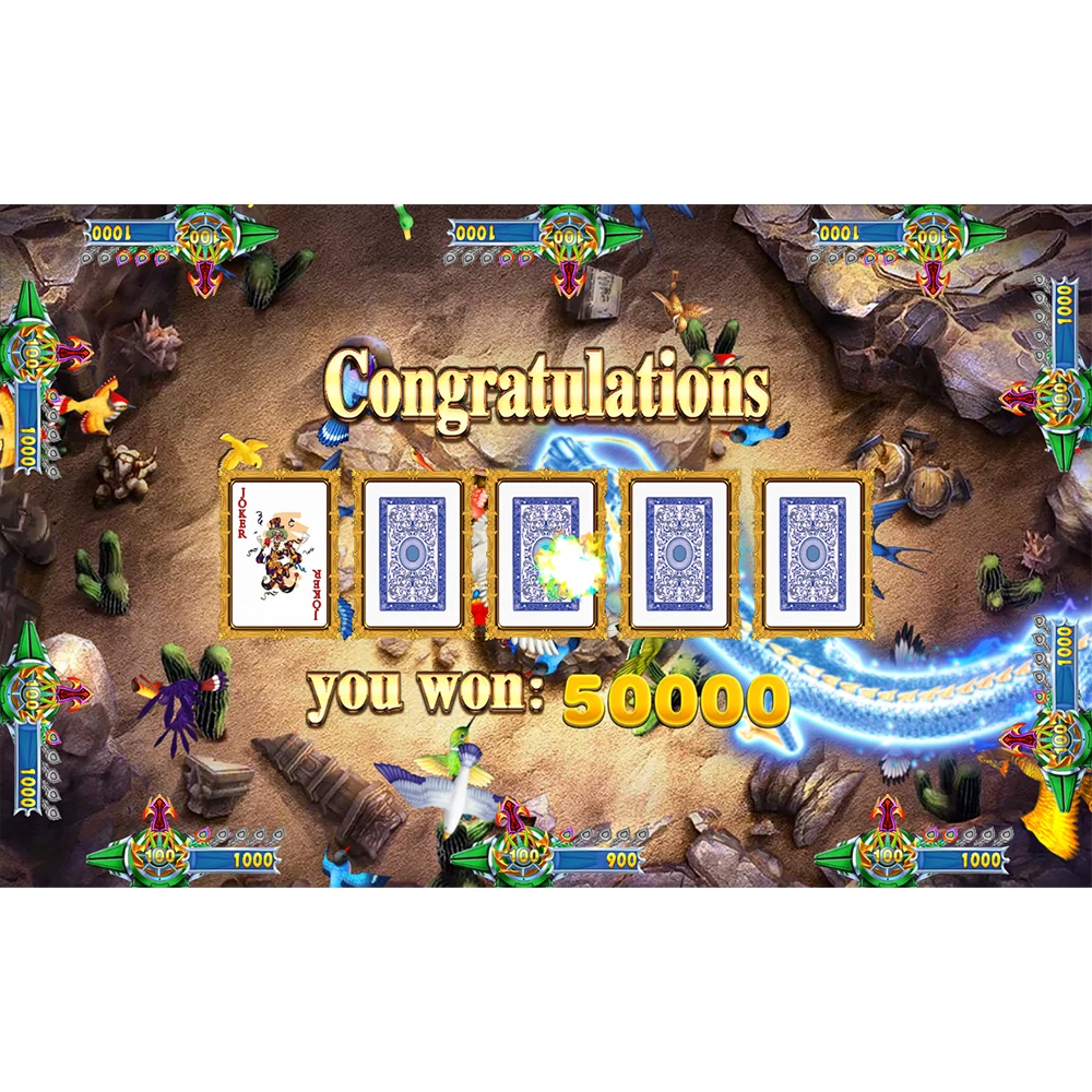 4~10 Player Fish Table Game Machine Cabinet Bird Fairy Arcade Shooting Fish Game Host Accessories