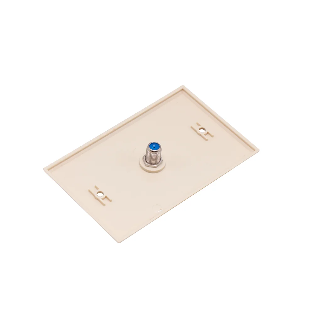 WHITE COAXIAL WALL PLATE PERFECT VISION SINGLE OUTLET F81 CONNECTOR 3 GHZ