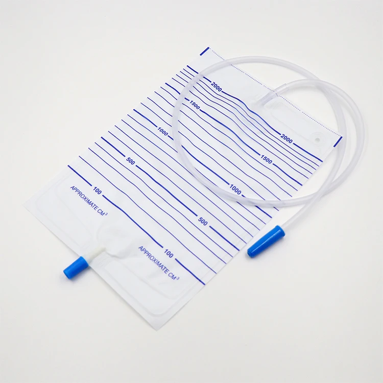 China Manufacturer Economic urine collection drainage bag urine bag with push pull valve