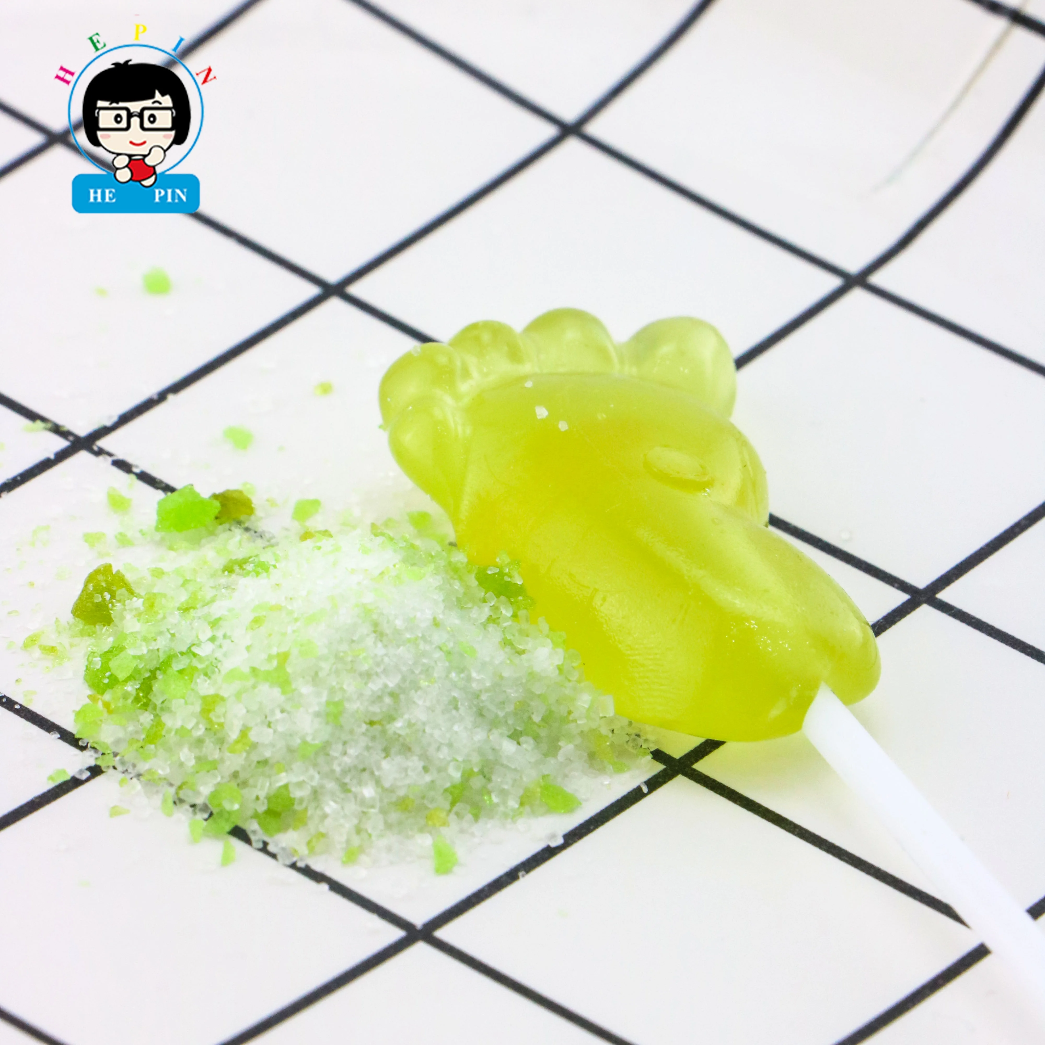 Foot Shape Lollipop with Magic Strong Popping Candy Fruits Flavor Jumping Lollipop Rock Candy