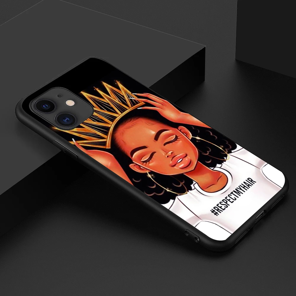 Wholesale Small MOQ Stylish Pretty Girl Magic Melanin African Black Phone Case For i phone 14 Pro Max Girl Phone Case