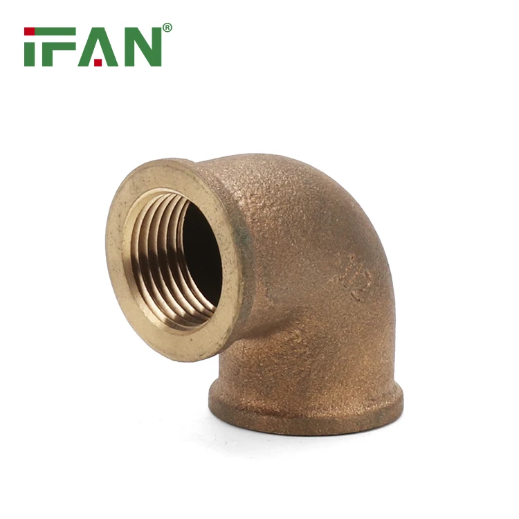 IFAN Forged Plumbing Water Fitting Thread Copper Elbow Tee Joint Brass Pipe Fitting 1/2-2 Inch Plumbing Brass Fitting