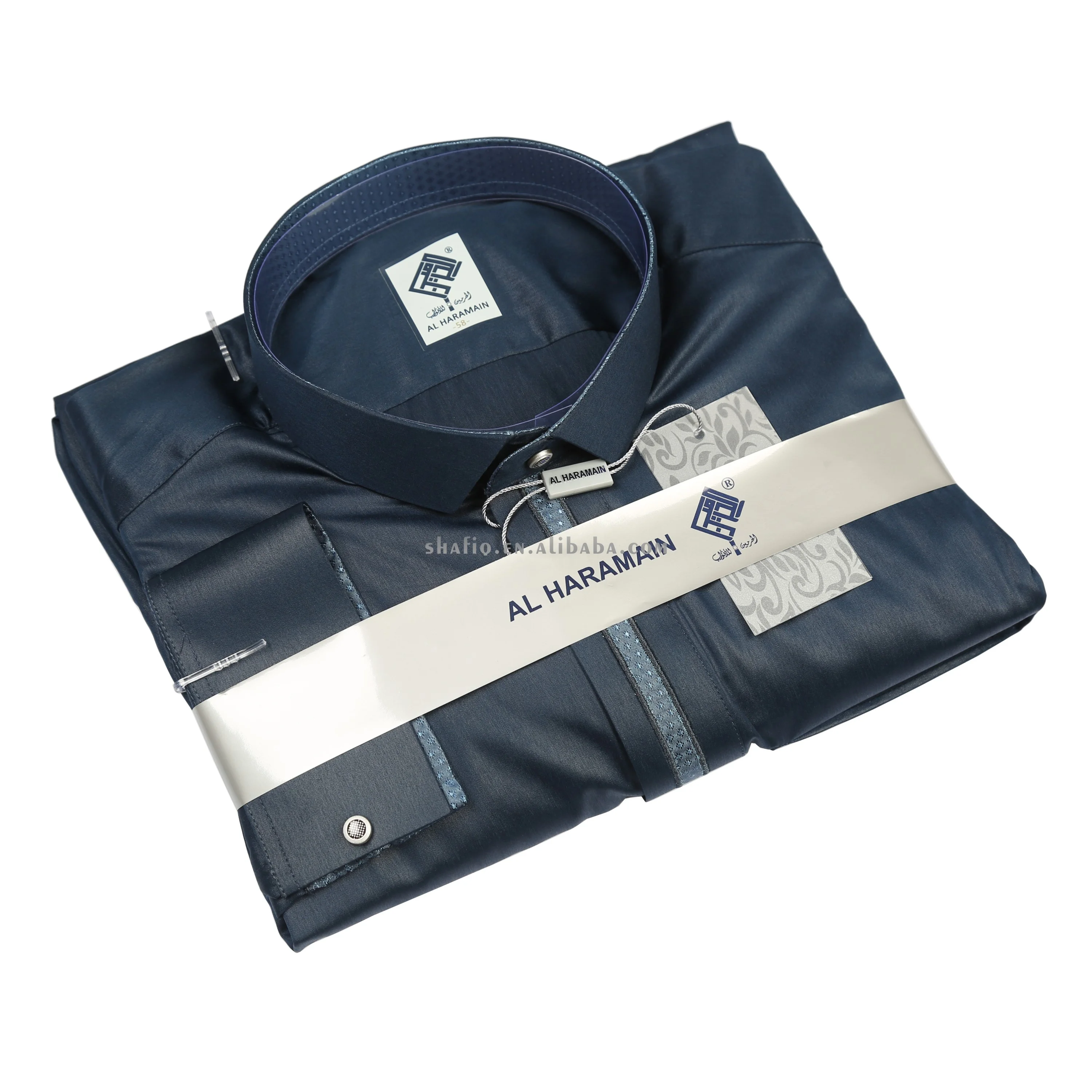 Fashion Design Cuff Sleeve Muslim Arabic Dress Kaftan Jubah Abaya Jalabya Ethnic Alharamain Lelaki Islamic Clothing Thobe Men