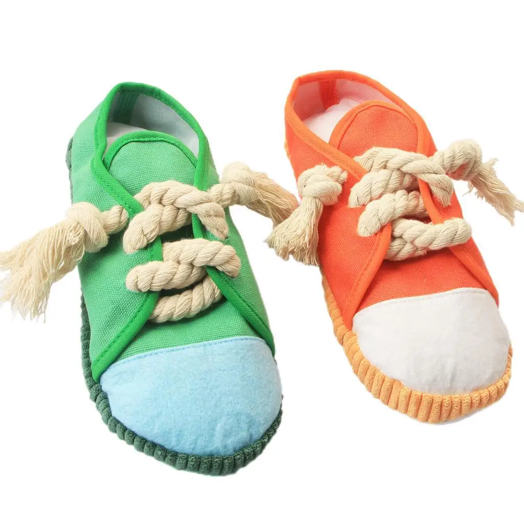 Amazon Combination Set Simulation Shoes Teeth Cleaning Dog Doll Bite Dog Toy Shoes Pet Vocal Toy