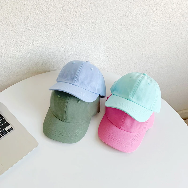 Landfond 2024 Wholesale Summer Cotton Plain Kids Baseball Cap for 3-6Y Custom Logo Opp Bag Digital Printing Fashion Cap Unisex