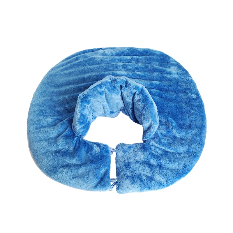 Microwavable Heating Pad for Neck and Shoulders Calming Weighted Cordless Neck Wrap Microwave Heat Pad for Pain Relief - Blue