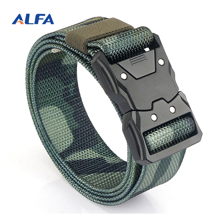 ALFA High  Quality Custom Nylon Belt Black Quick Release Interlocking Tactical Belt Buckles