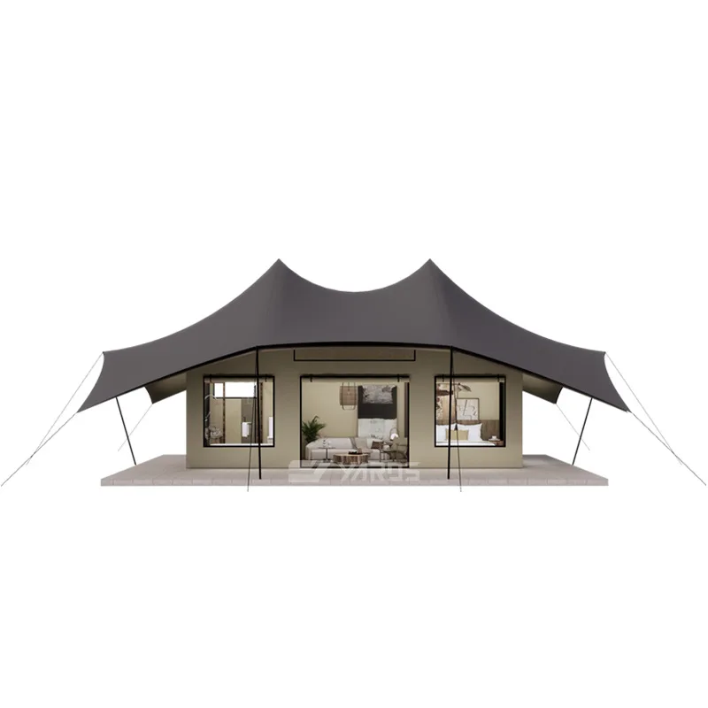 Outdoor Camping Villa House Steel Pod Safari Luxury Hotel Glamping African Tent With Air Condition
