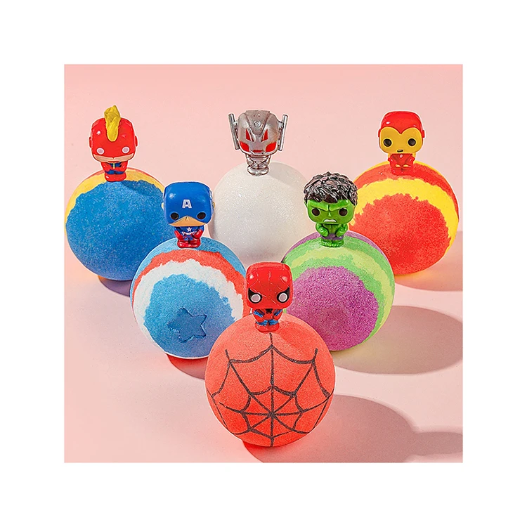 Custom Superhero Cupcake Rainbow For Put Toy Bath Bomb Box Fizzi Bomb Bar Sale Bath Bomb For Kids