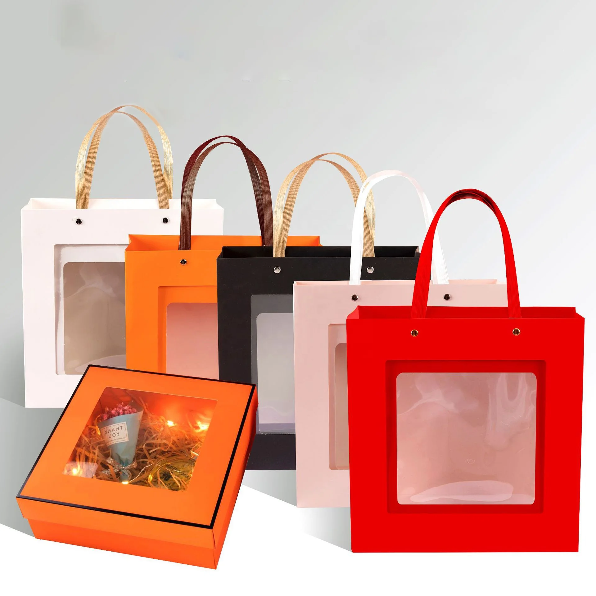 2023 mother day Luxury White Cardboard Clothes Scarf Towel Packaging Folding Paper Gift Box With Clear Window