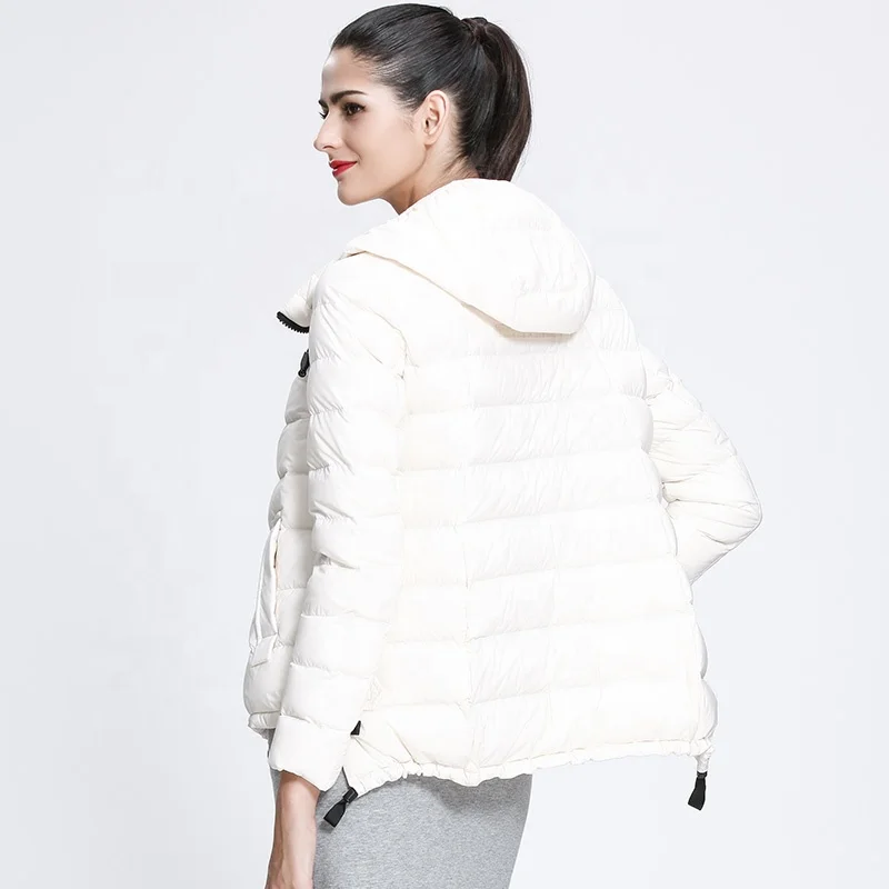 [TANBOER-TB3266]black latest design waterproof breathable white good quality thin puffer jacket for women