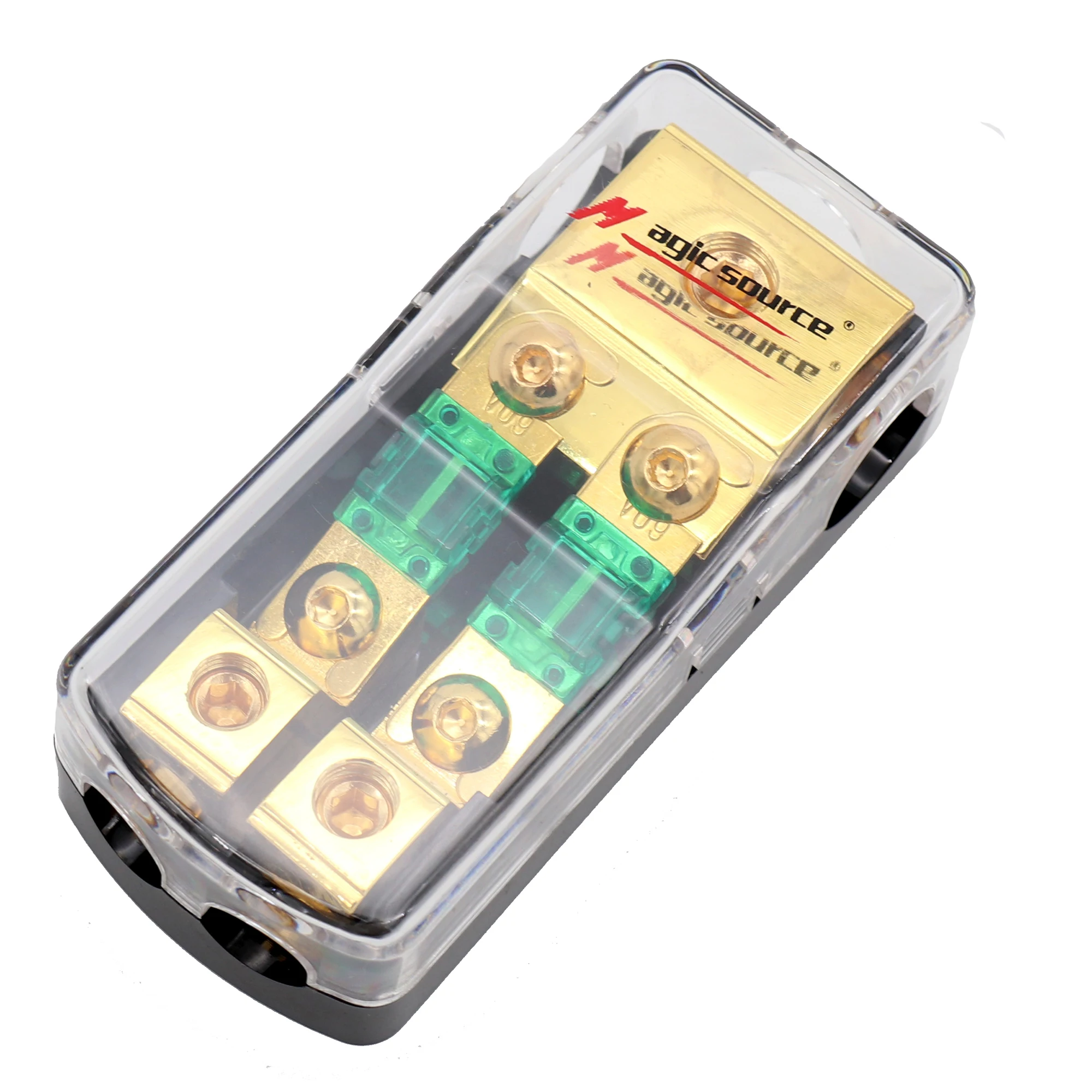Car Audio Fuse Holder with MANL fuse 2 Way Copper Distribution Block