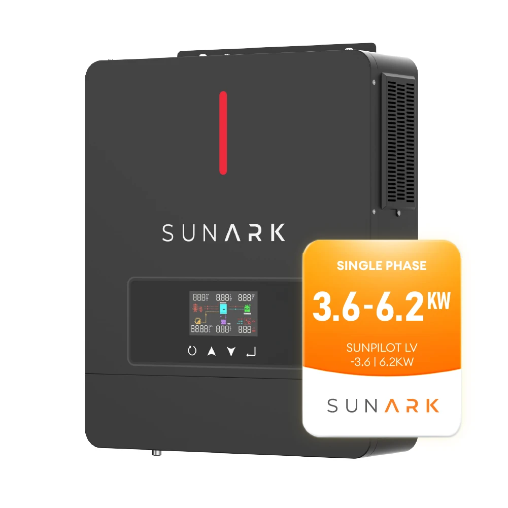 Sunark Low Frequency Single Phase Pv Inverter 4Kw 5Kw 6.2Kw Hybrid Ip65 Solar Inverter For Sale