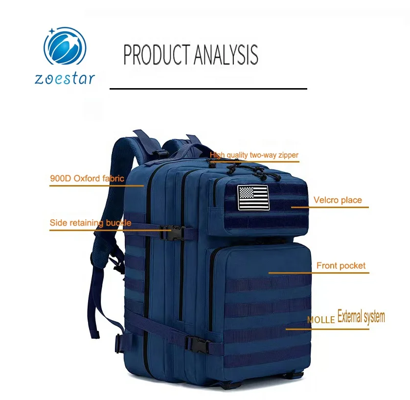 Alibaba Gold supplier Waterproof  Molle Backpack Tactical Backpacks for Outdoors Travel Backpack Unisex