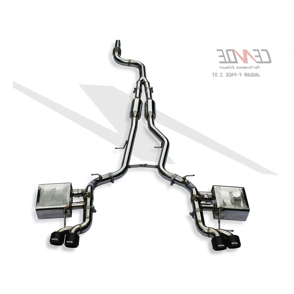 China Manufacturer Stainless Steel 304 Exhaust Muffler System with Valves for Jaguar F-Pace 2.0/3.0T