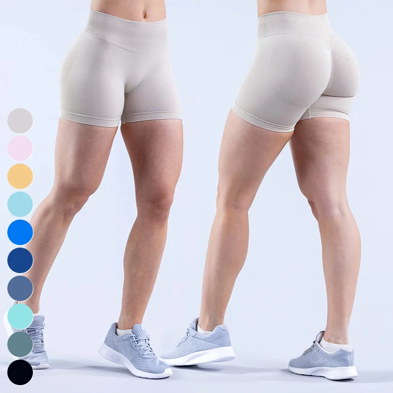 Breathable Quick Dry High Elastic Scrunch Butt Sports Shorts Low Waist Short Gym Fitness Leggings Seamless Yoga Shorts Women