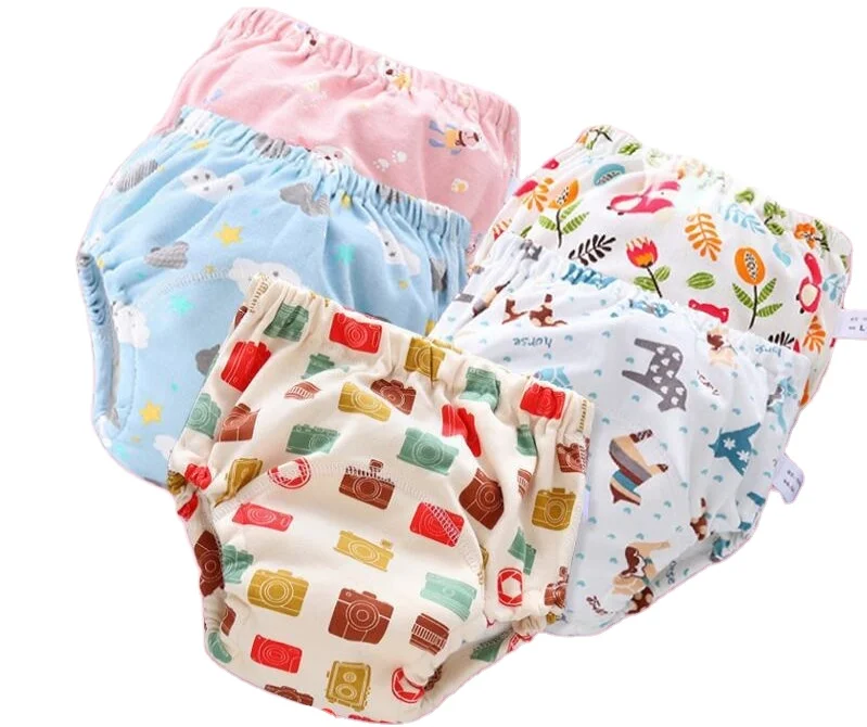 Manufacturer Cotton Reusable Baby Cloth Diaper Training Pants Underwear For Newborn