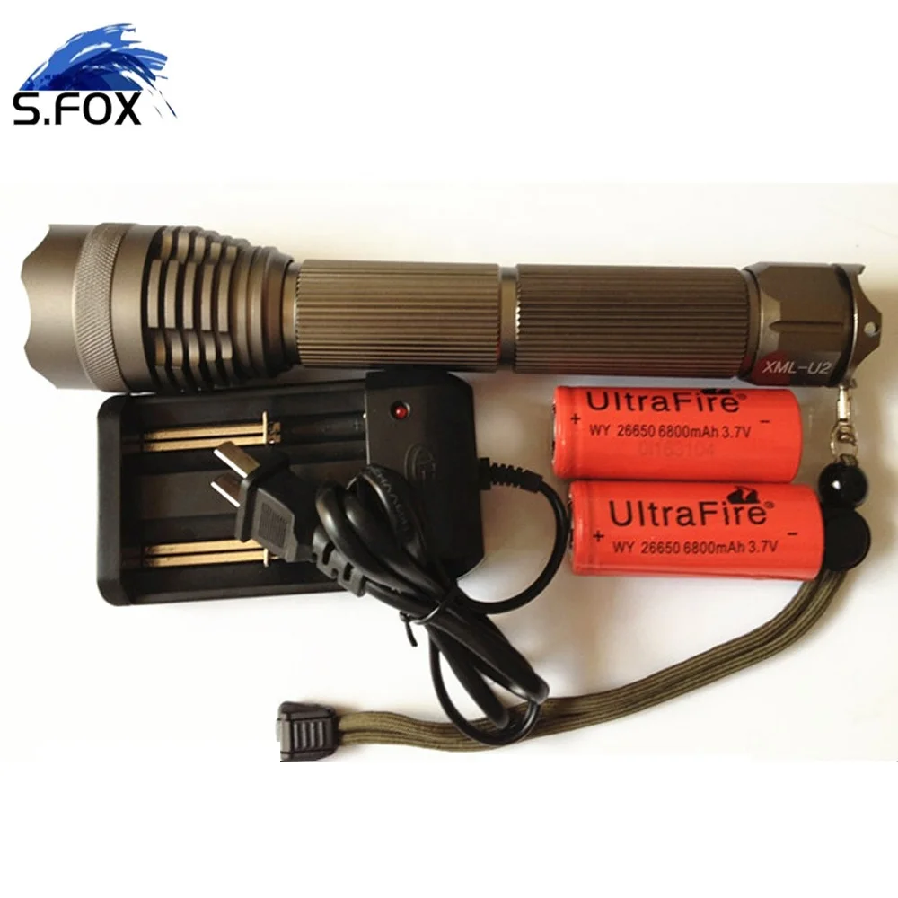Strong Power Camping Lighting Hunting 1300LM 18650 Rechargeable Torch LED Emergency Flashlight
