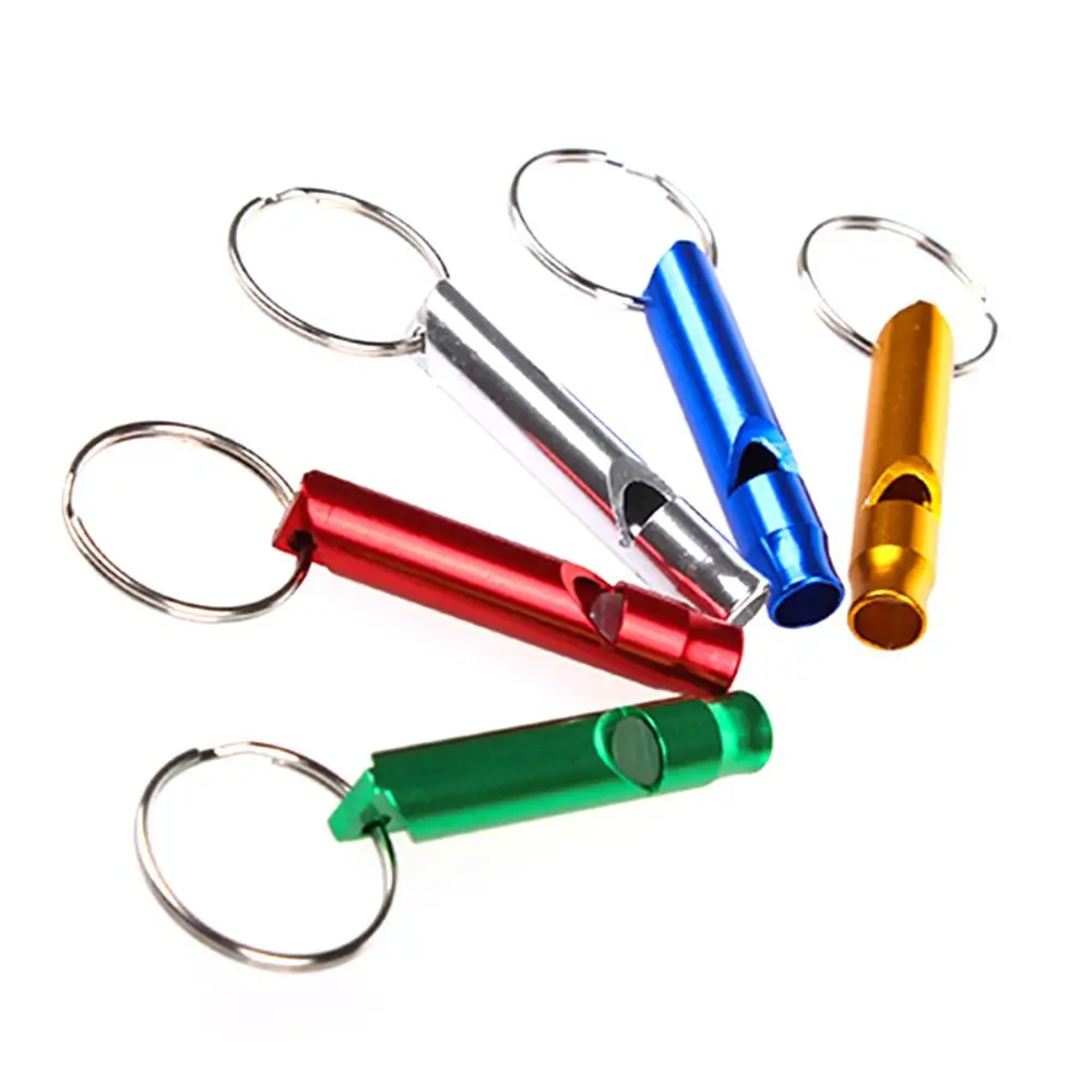 1Pcs Multifunctional Aluminum Emergency Survival Whistle Keychain For Hiking Outdoor Tools Training Whistles Of Survival