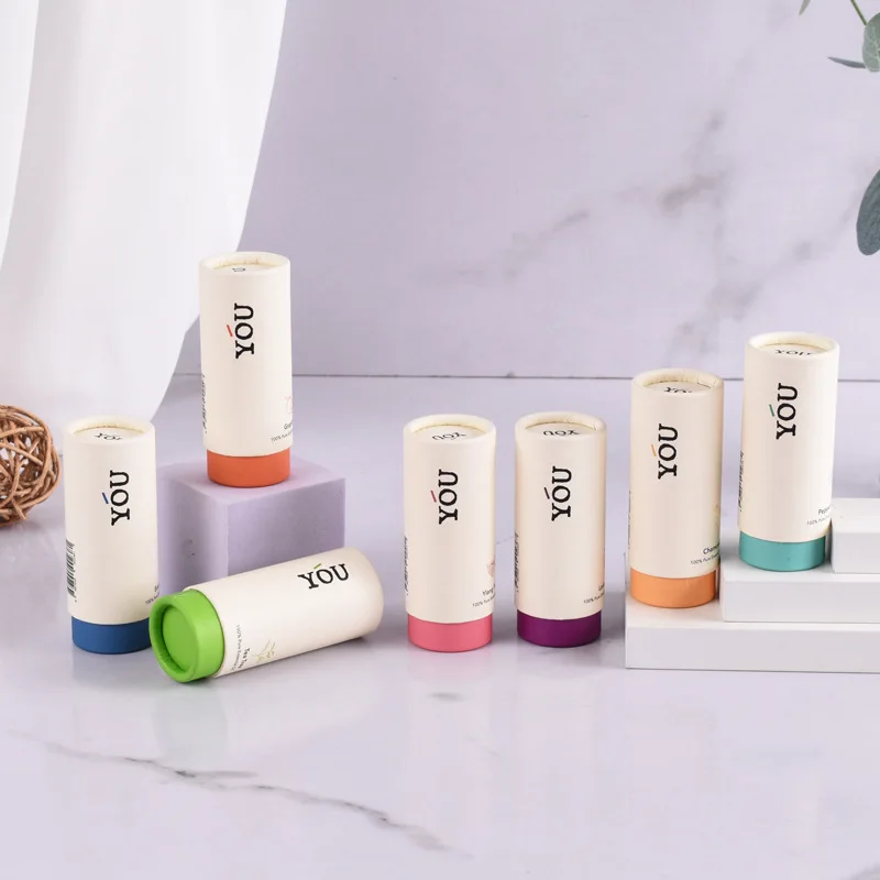 white brown round kraft cardboard tube packaging essential oil glass dropper bottle paper tube in stock