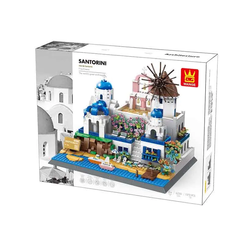 6230 креативная архитектура Греция Санторини-Фира MOC конструктор игрушечный строительный блок для детей набор пластиковых блоков из АБС