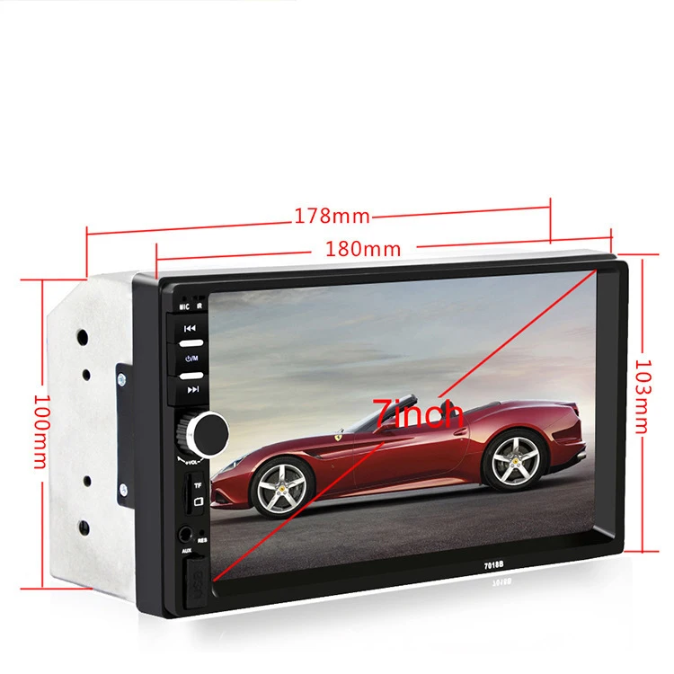 Автомагнитола 2 din с сенсорным экраном 7 дюймов, мультимедийный плеер HD, MP5, BT, USB, TF, FM, с камерой на выбор