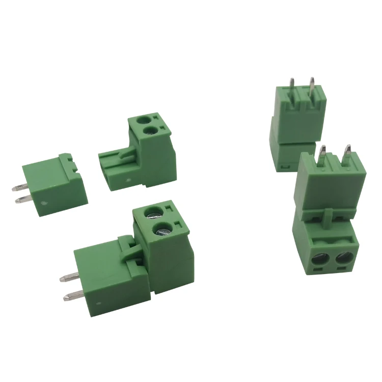 H2EDG 5.08 MM 2 Way male and female  terminal block screw pluggable  PCB terminal  block  electrical connector