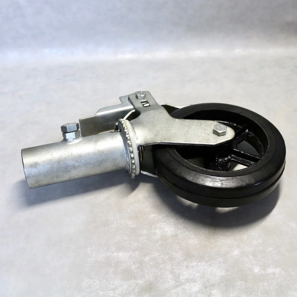 SS 8 inch Heavy Duty Wheel Mobile Scaffold Caster Rubber Accessory with Brake