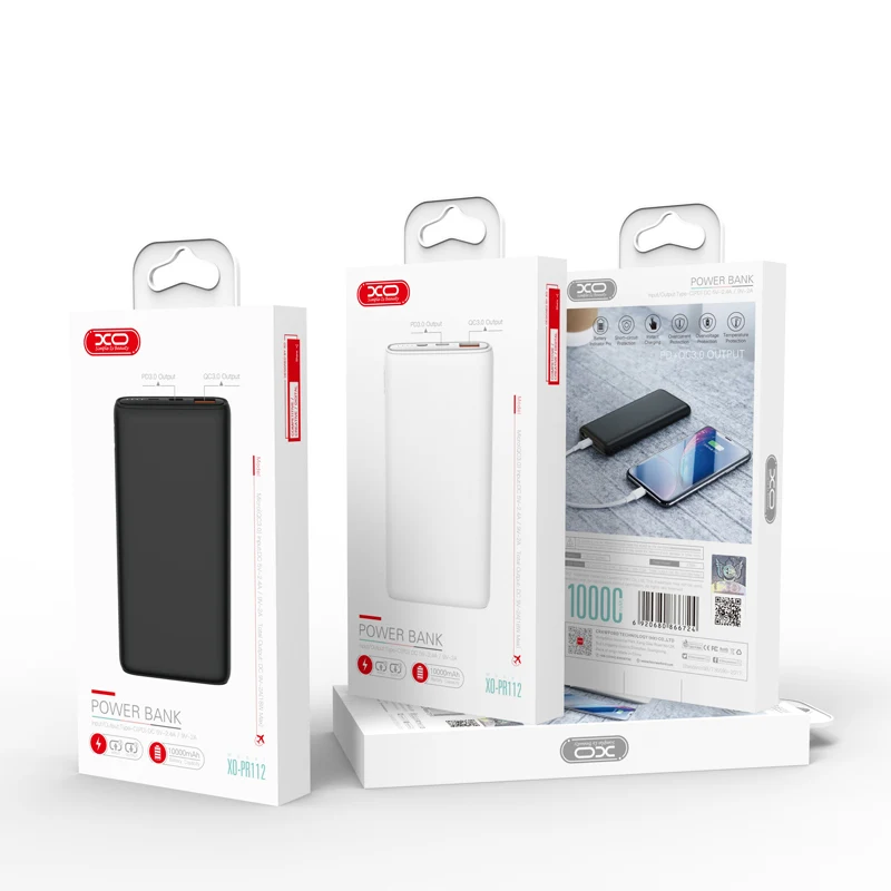 XO-PR112 Top Selling QC3.0+PD Fast Charging Real 10000mah Polymer Power Bank