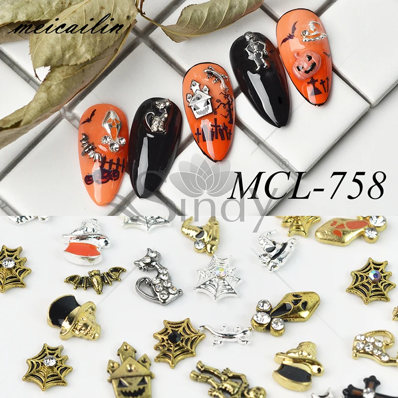 Halloween Different Metal Alloy Pumpkin Ghost House Witch Hat Shaped