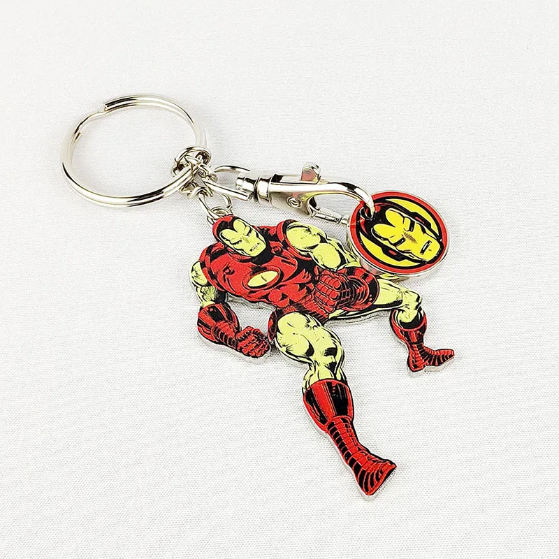 Wholesale Quality Fashion Metal Comic Science Hero Metal Plated Cute Anime Gold 3D Engrave Hard Custom Enamel Captain Keychain