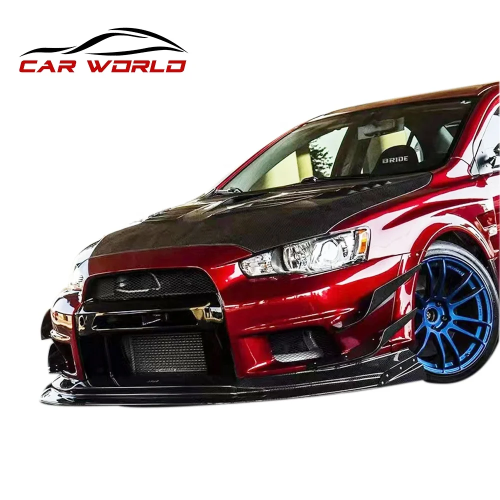Car Bumper For 2009-2015 Mitsubishi Lancer Change To GTR Front Bumper Rear Bumper Side Skirts ABS Plastics material